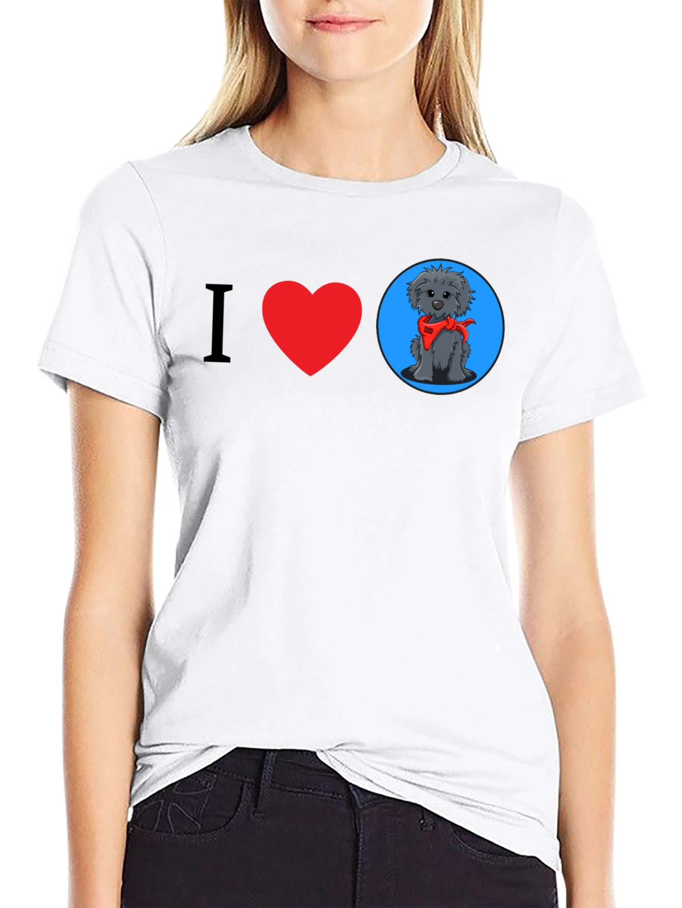 I Heart Dogs Graphic Tee - Black Cotton T-Shirt