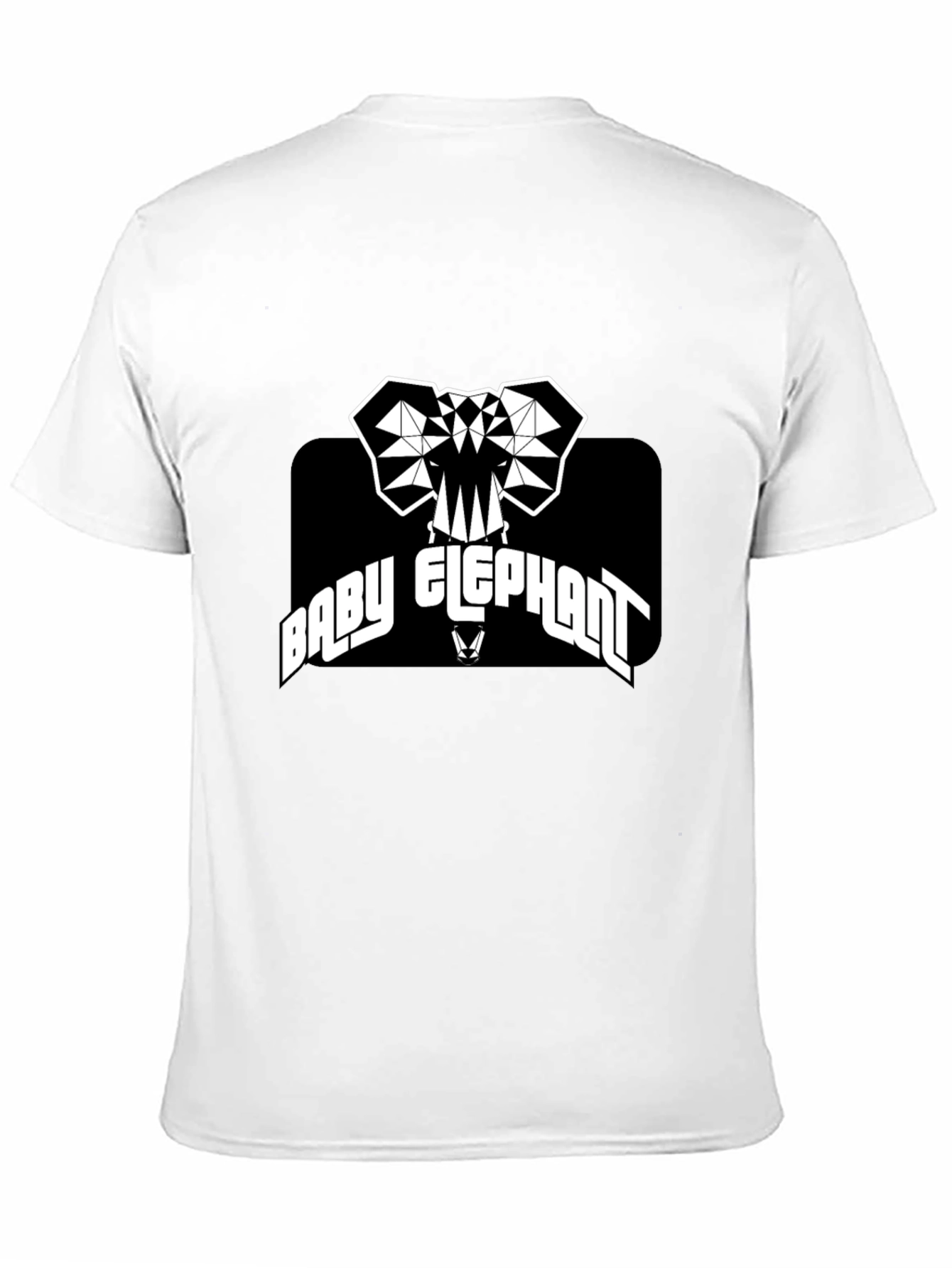 Baby Elephant Graphic Tee - Black Cotton T-Shirt