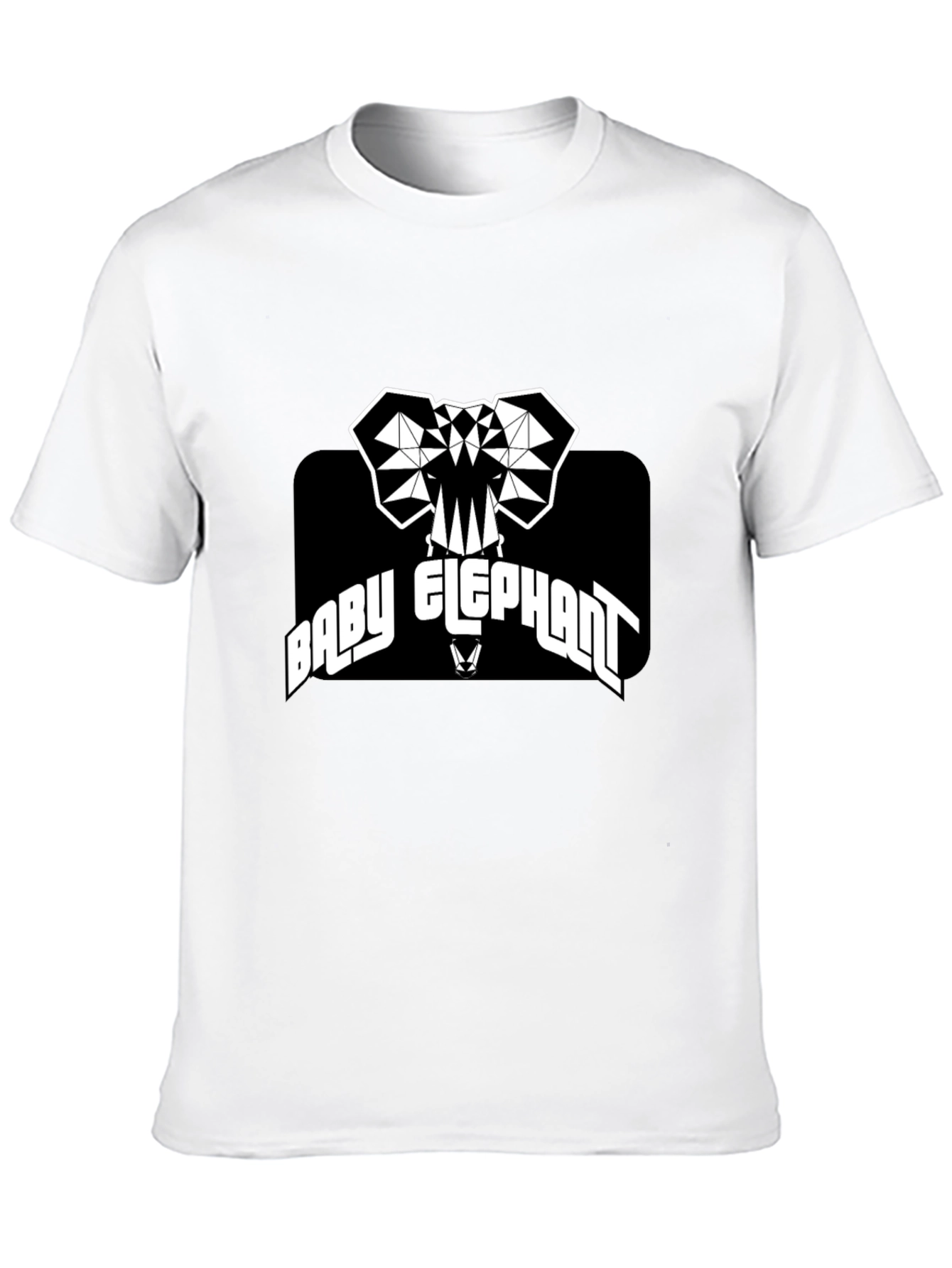 Baby Elephant Graphic Tee - Black Cotton T-Shirt