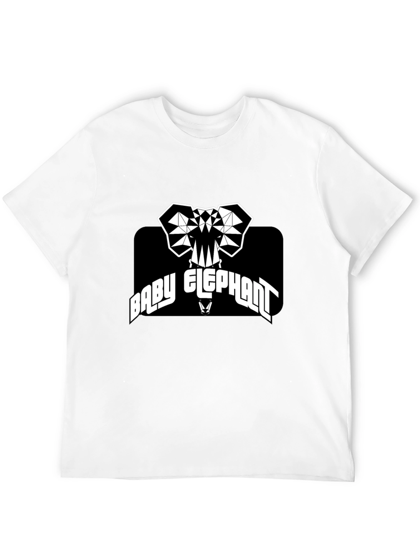 Baby Elephant Graphic Tee - Black Cotton T-Shirt