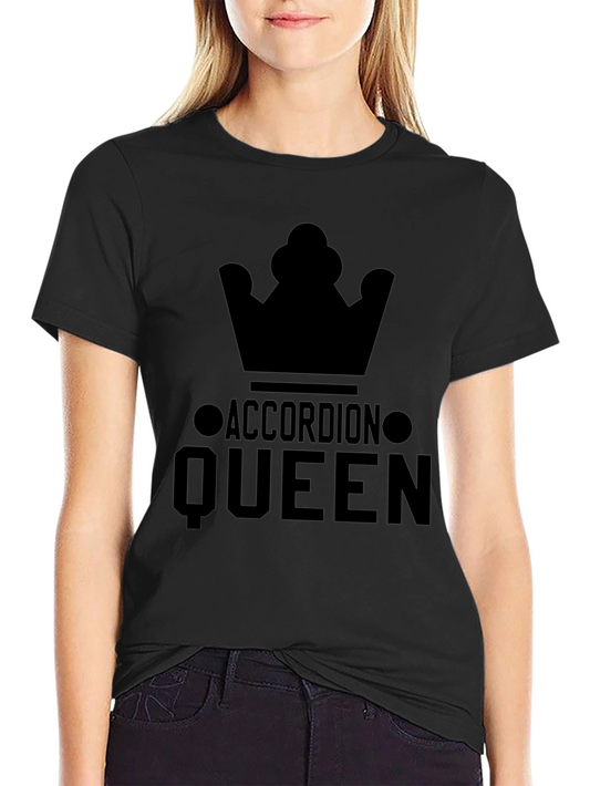 Accordion Queen Black T-Shirt - Music Lover Apparel