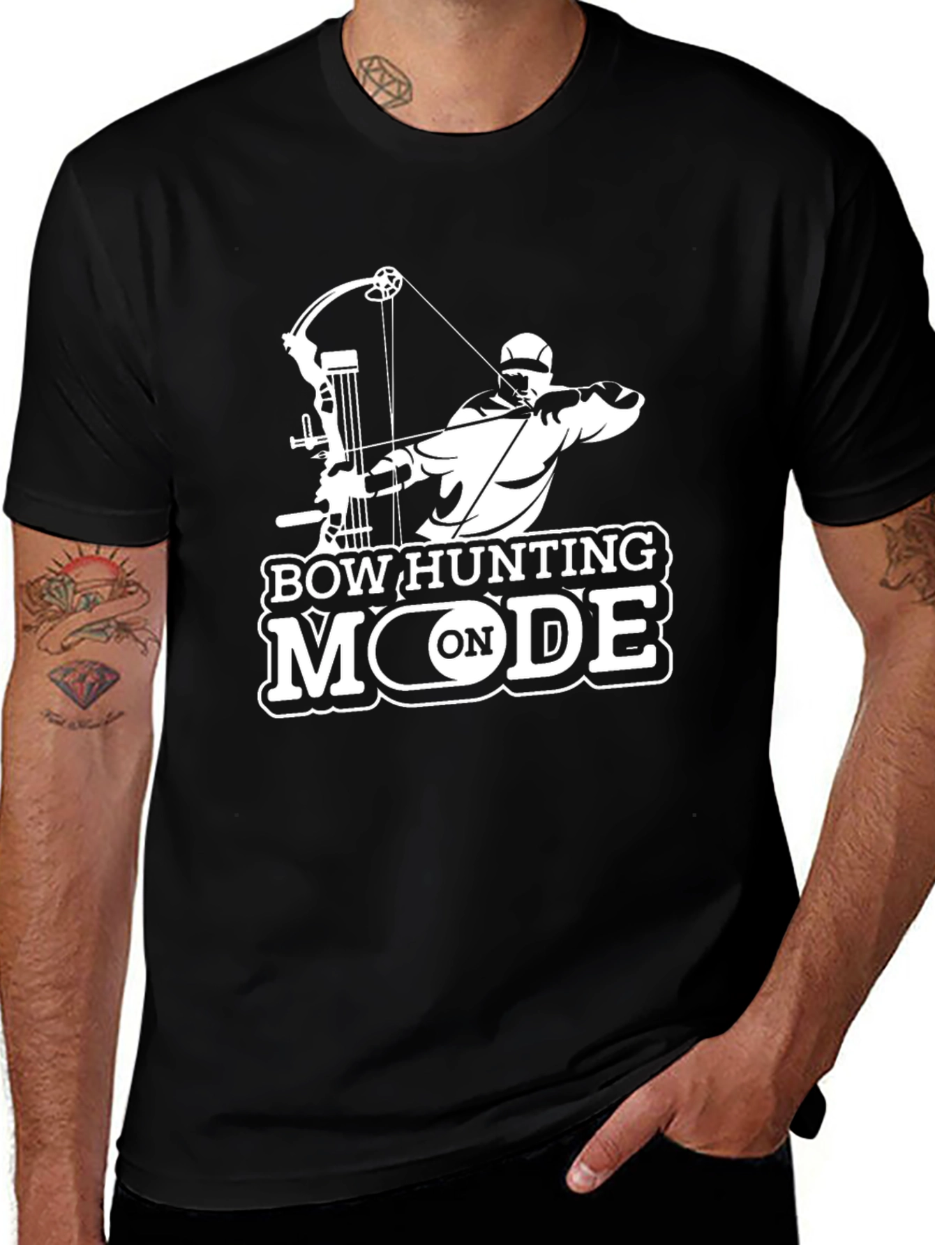 Bow Hunting Mode On Black T-Shirt