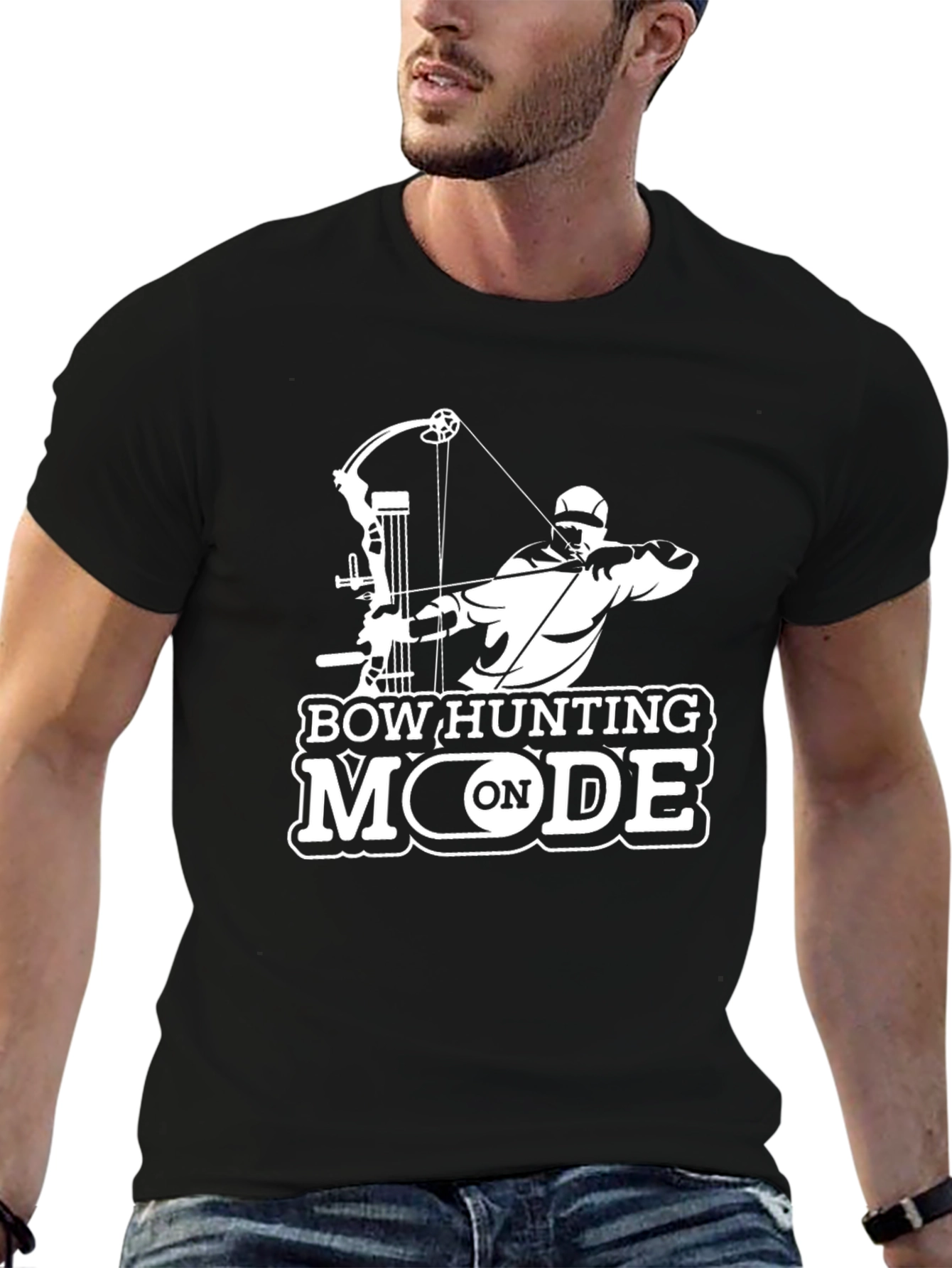 Bow Hunting Mode On Black T-Shirt