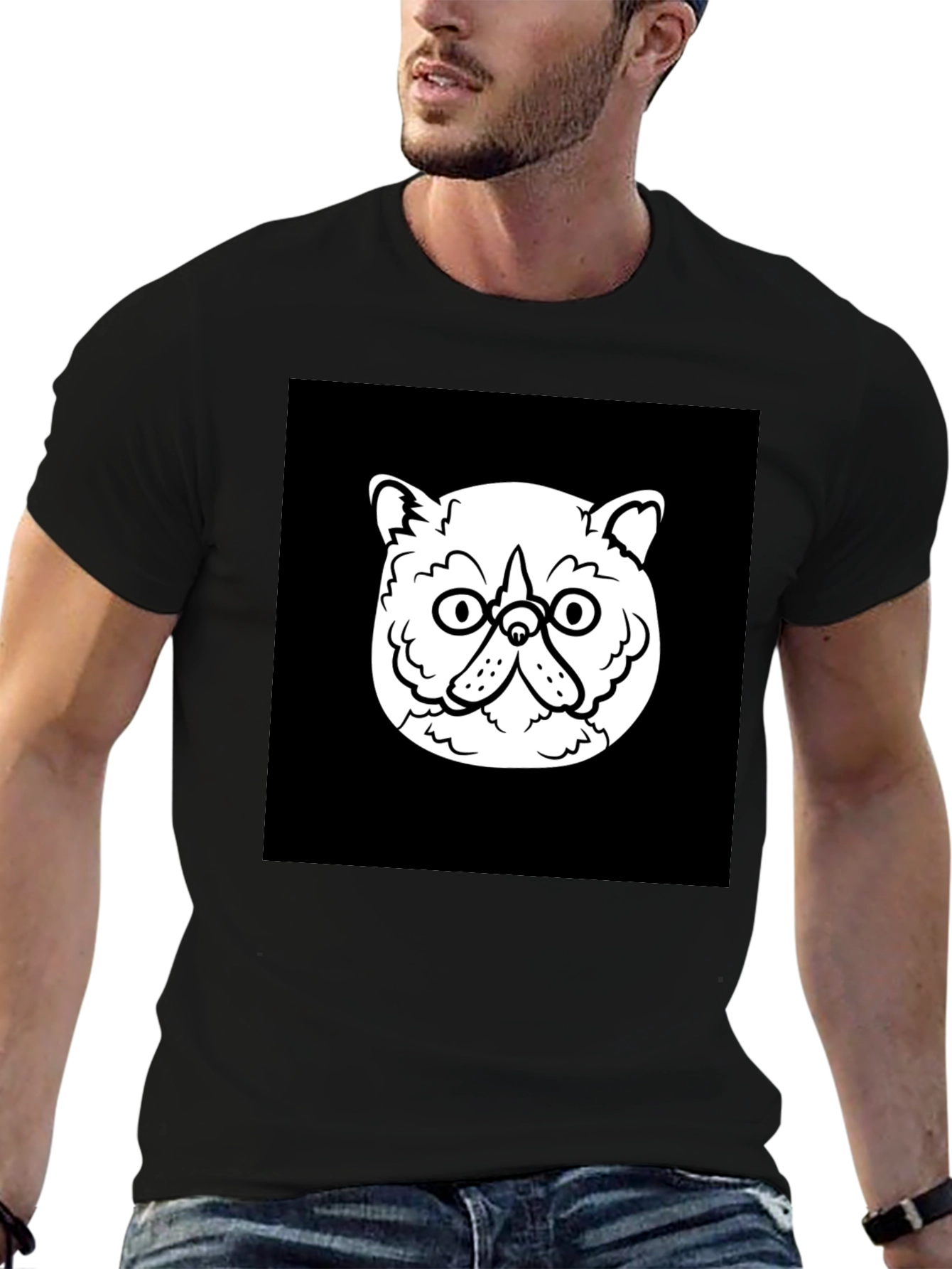 Cool Cat Graphic Black T-Shirt