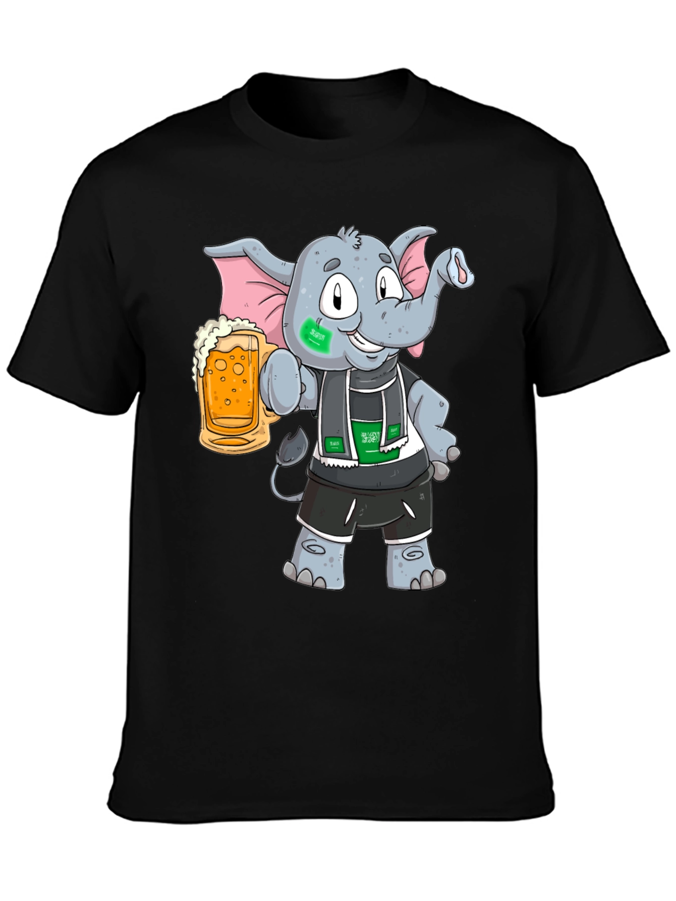 Elephant Saudi Arabia Flag Beer T-Shirt