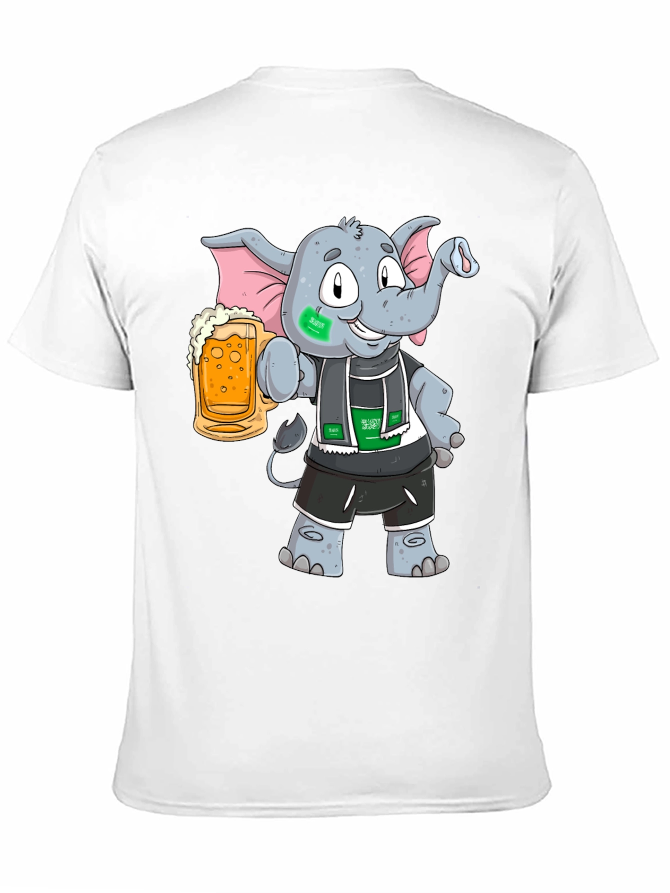 Elephant Saudi Arabia Flag Beer T-Shirt