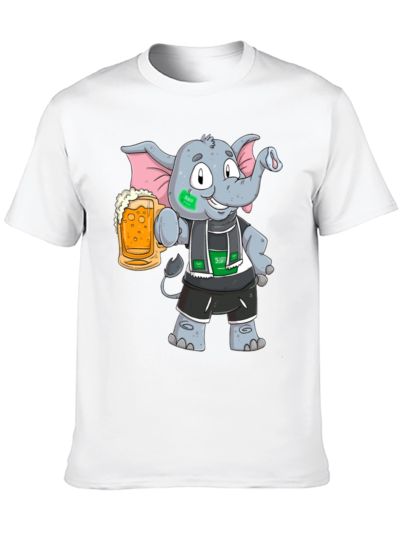Elephant Saudi Arabia Flag Beer T-Shirt