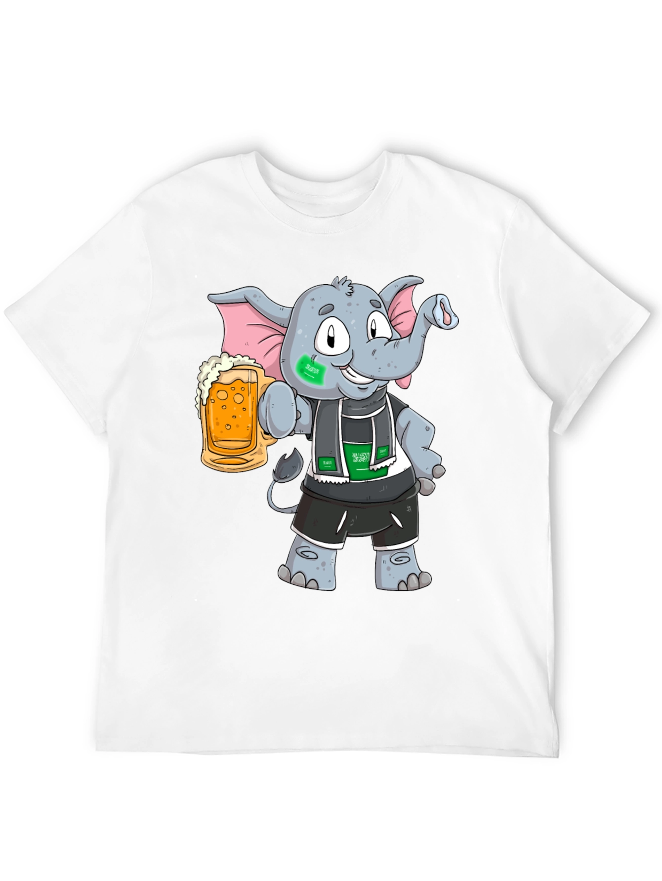 Elephant Saudi Arabia Flag Beer T-Shirt