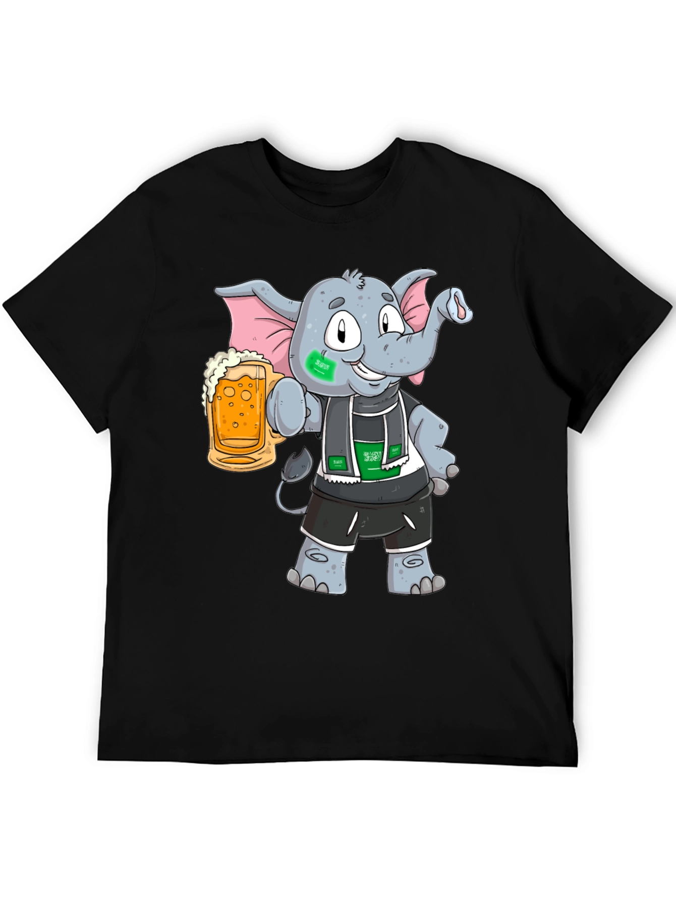 Elephant Saudi Arabia Flag Beer T-Shirt
