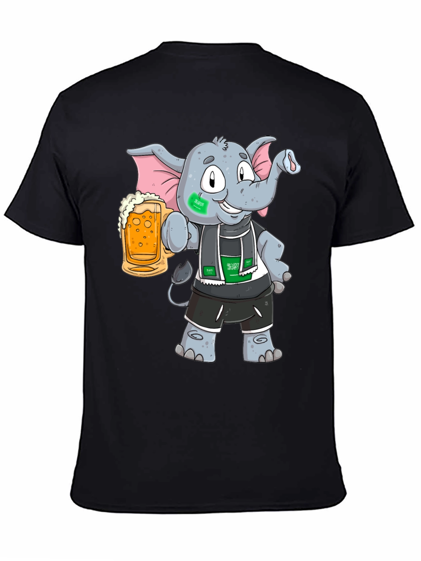 Elephant Saudi Arabia Flag Beer T-Shirt