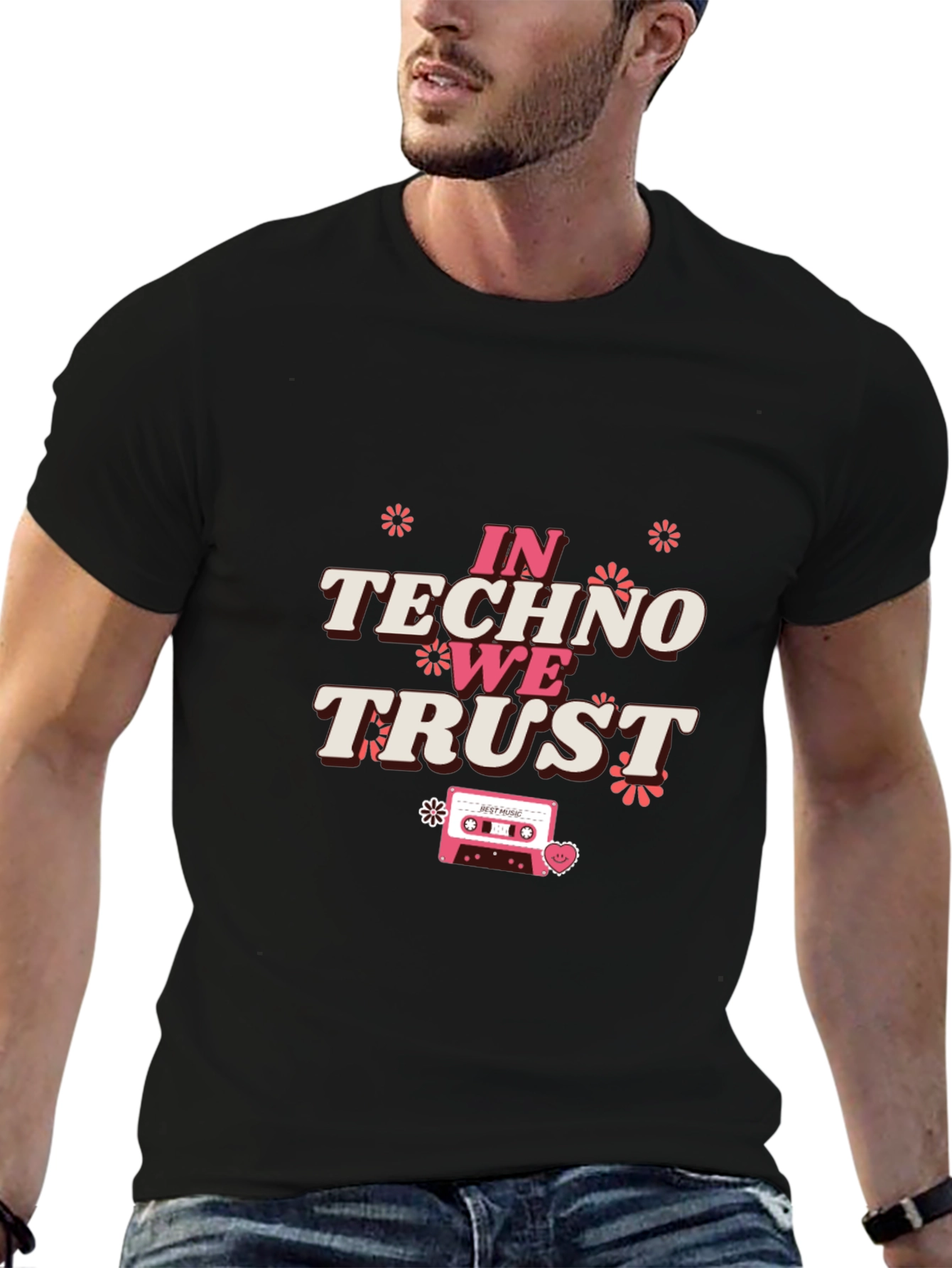 In Techno We Trust Graphic Tee - Black