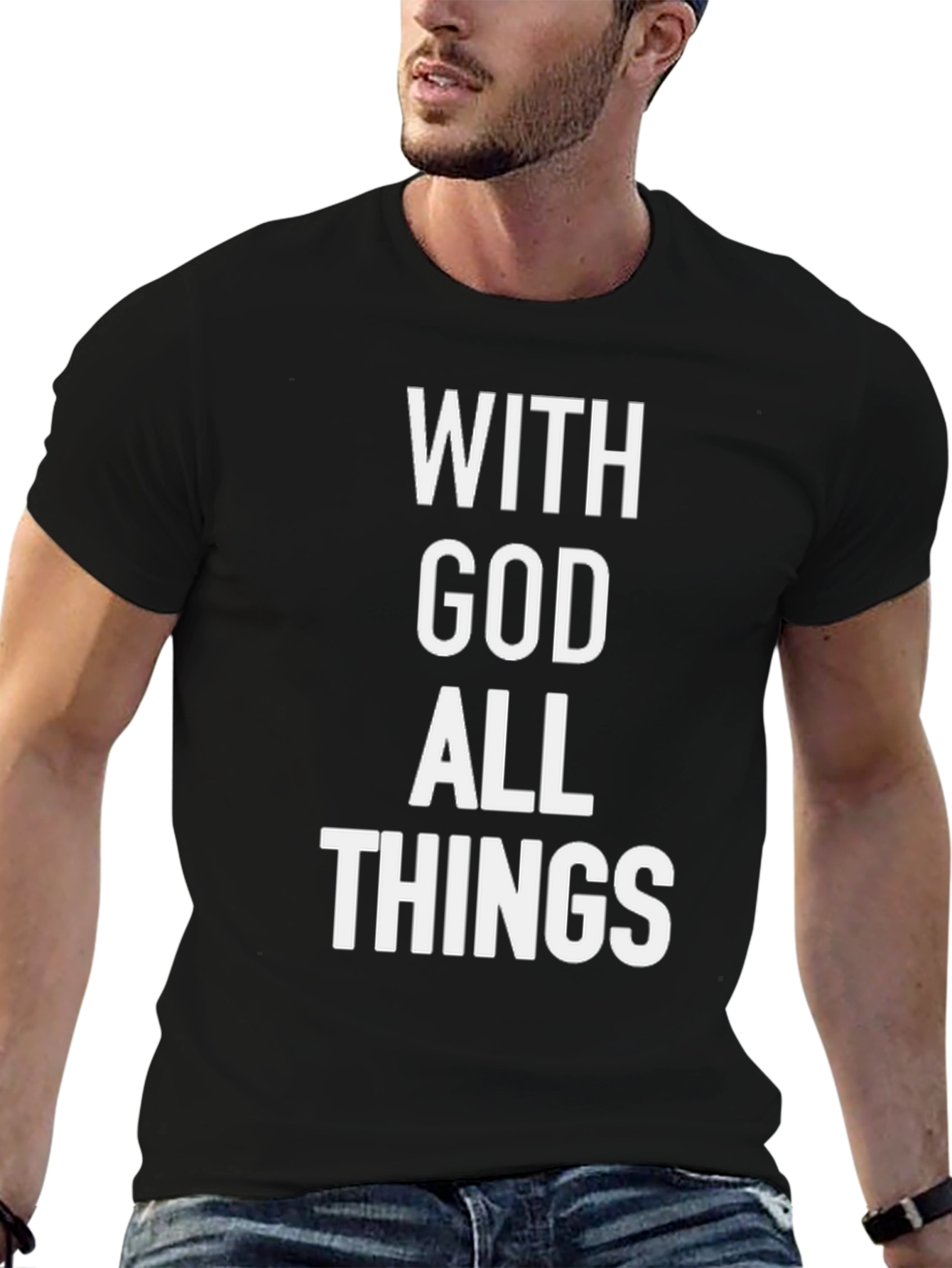With God All Things T-Shirt - Christian Apparel