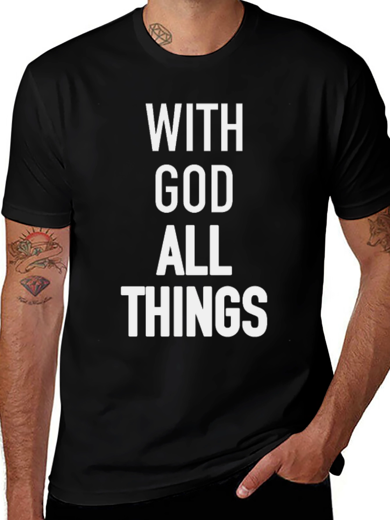 With God All Things T-Shirt - Christian Apparel