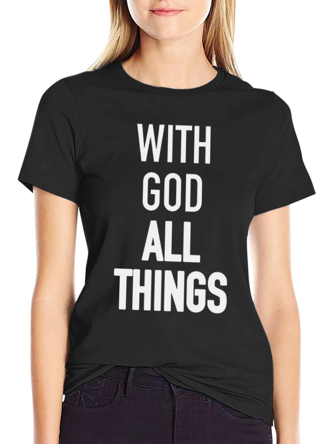 With God All Things T-Shirt - Christian Apparel