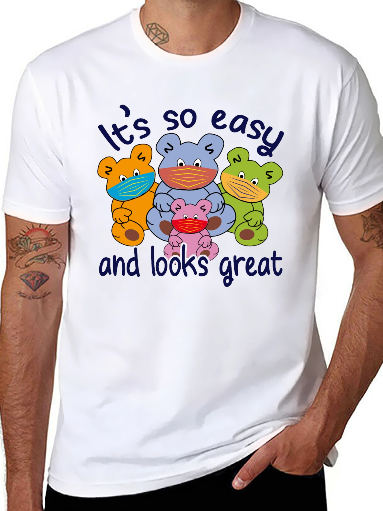 Funny Bear Family Face Mask T-Shirt