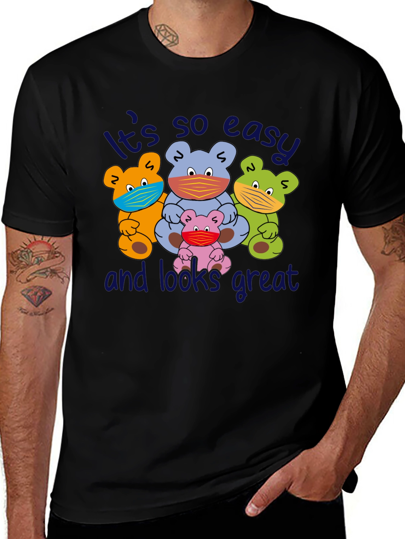 Funny Bear Family Face Mask T-Shirt