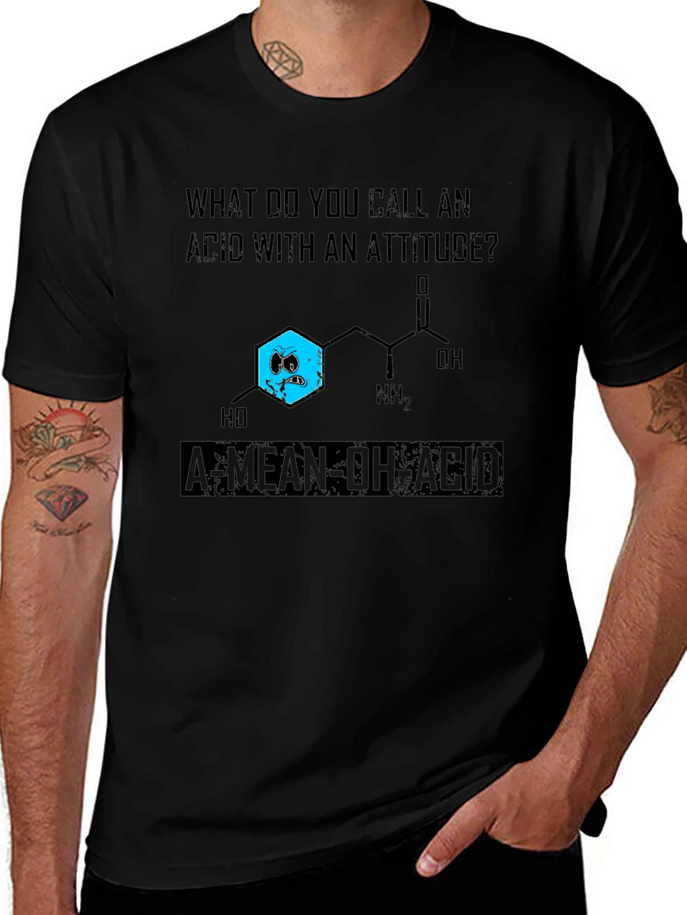 Mean-OH Acid Pun Graphic T-Shirt