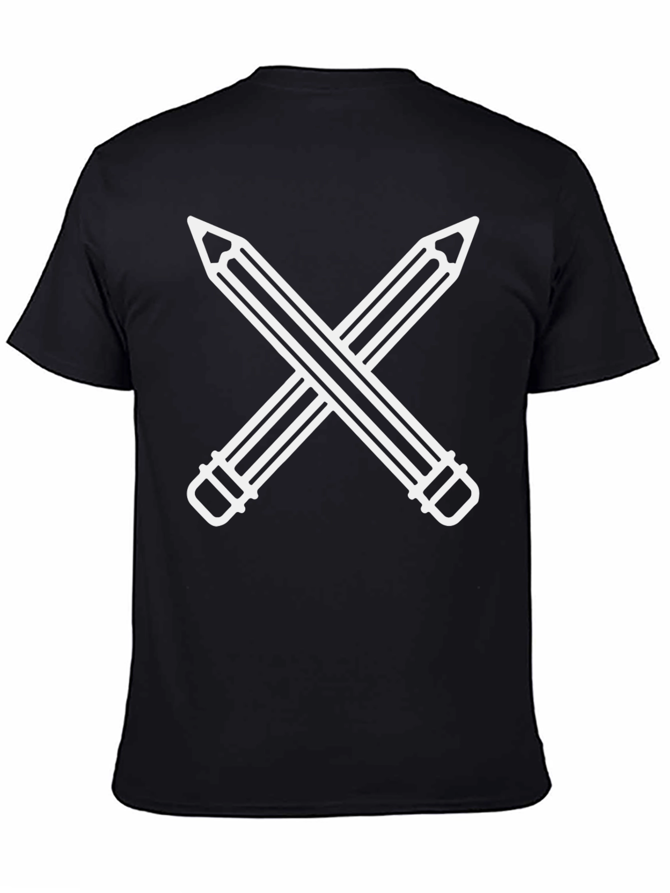 Crossed Pencils Graphic Black T-Shirt