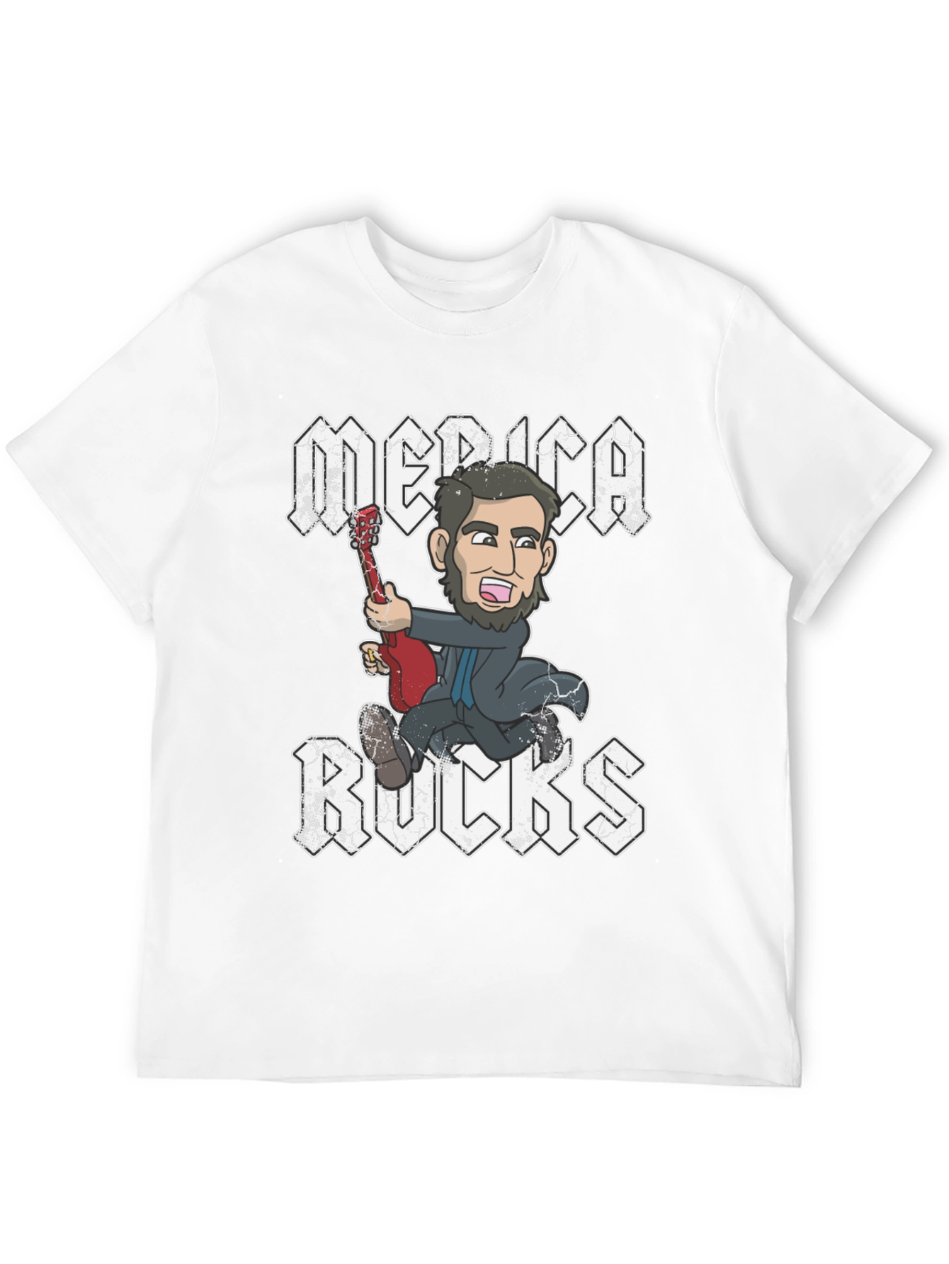 America Rocks T-Shirt Patriotic Cartoon Design