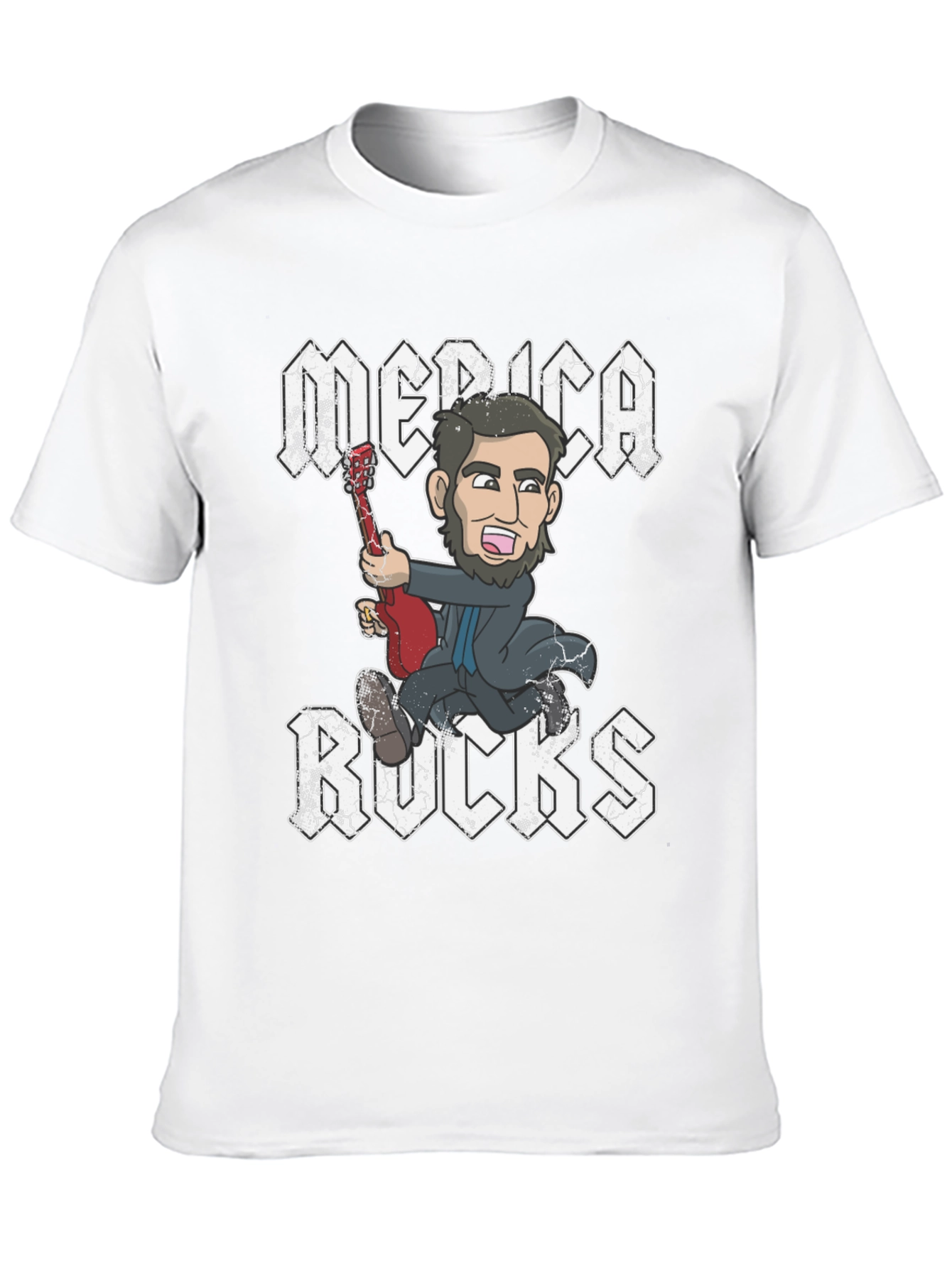 America Rocks T-Shirt Patriotic Cartoon Design