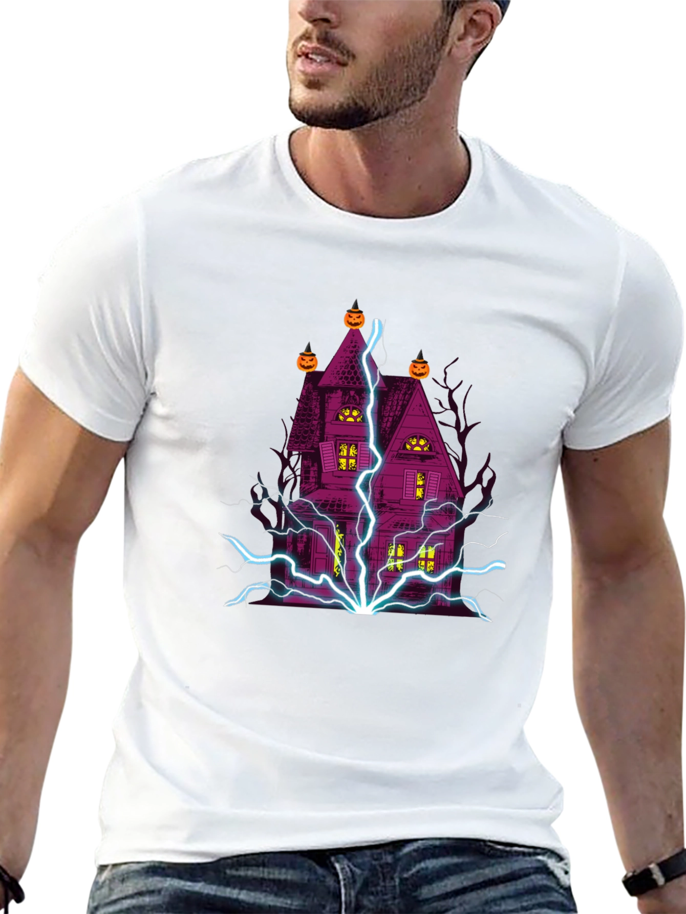 Halloween Haunted House Graphic T-Shirt