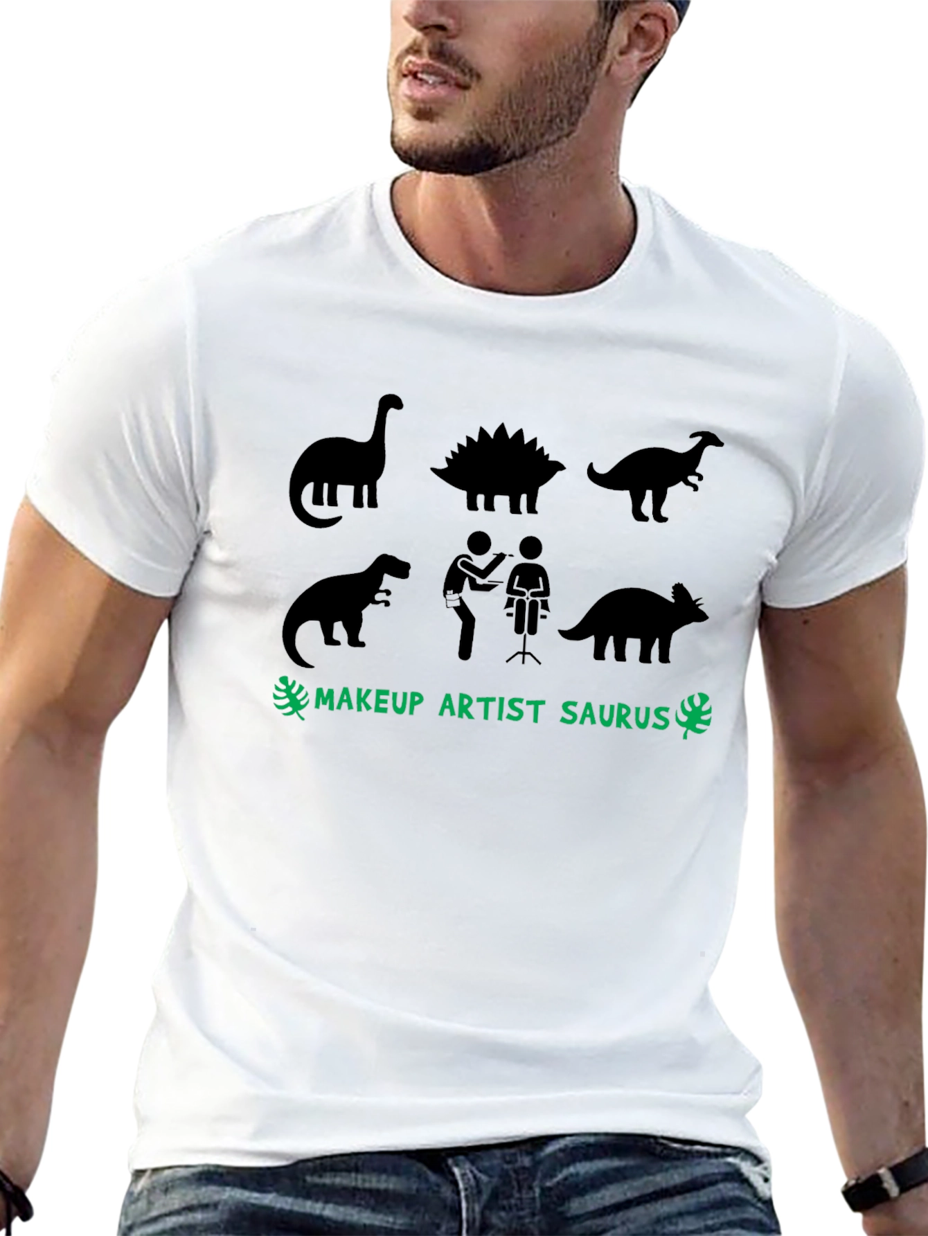 Makeup Artist Saurus T-Shirt | Dinosaur Graphic Tee