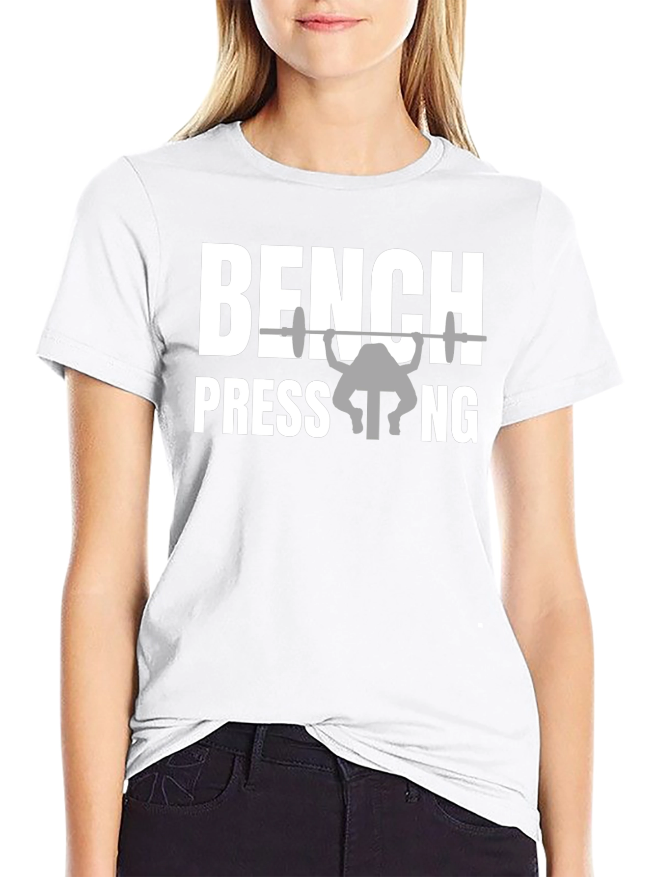 Bench Pressing Black Graphic Tee