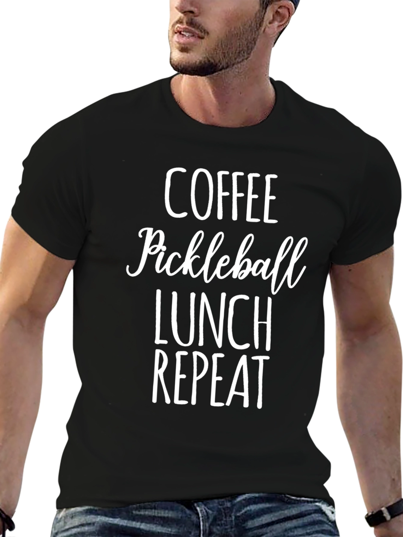Coffee Pickleball Lunch Repeat T-Shirt