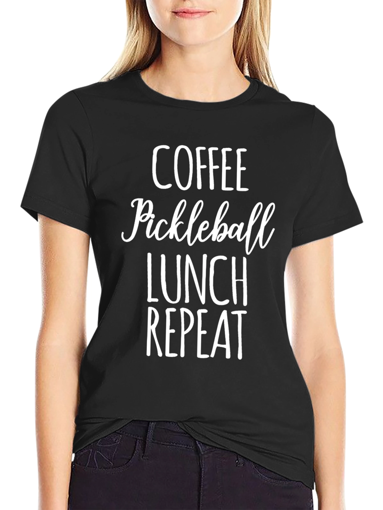 Coffee Pickleball Lunch Repeat T-Shirt