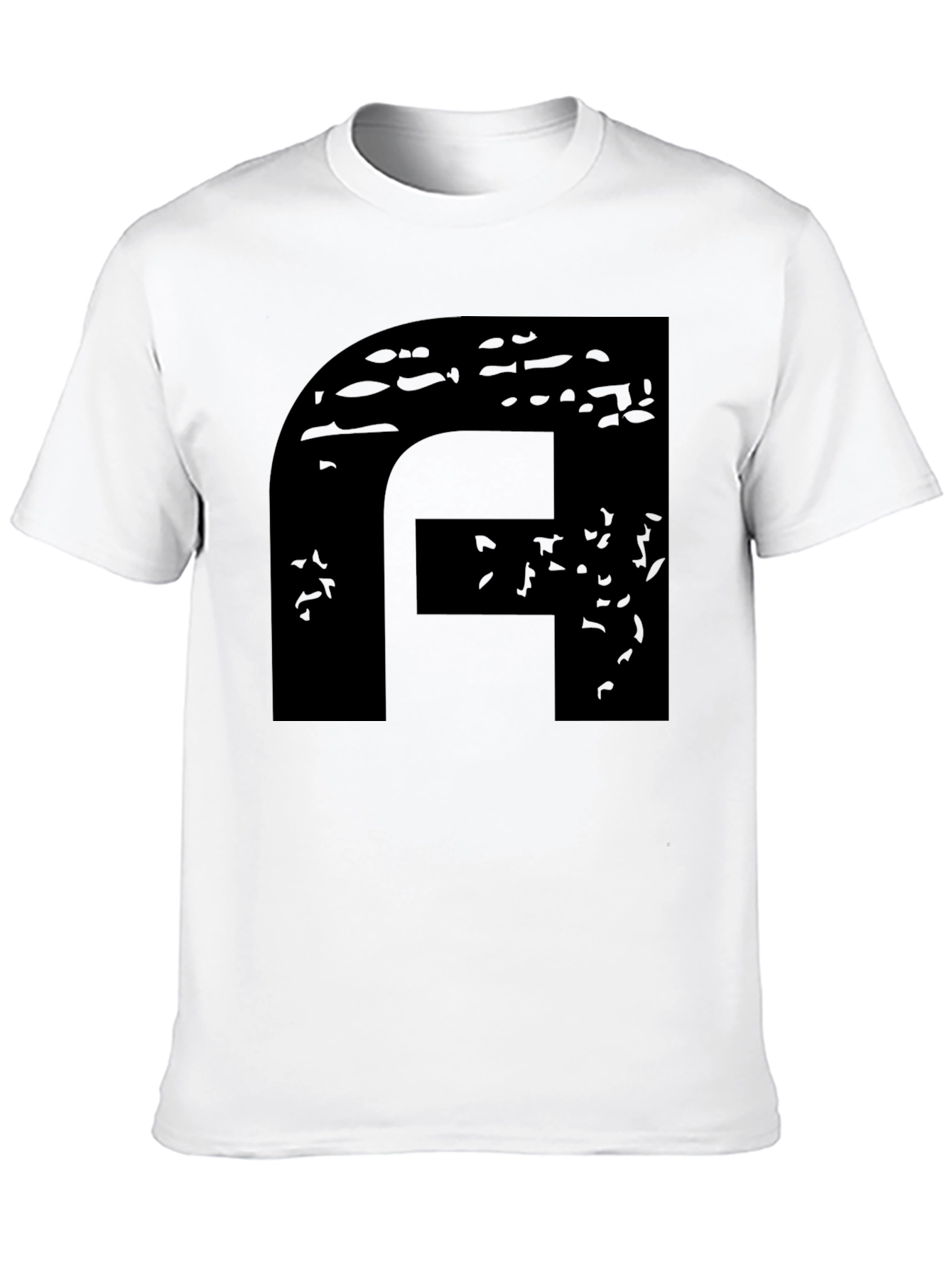 Modern Black Graphic Tee - Abstract F Design