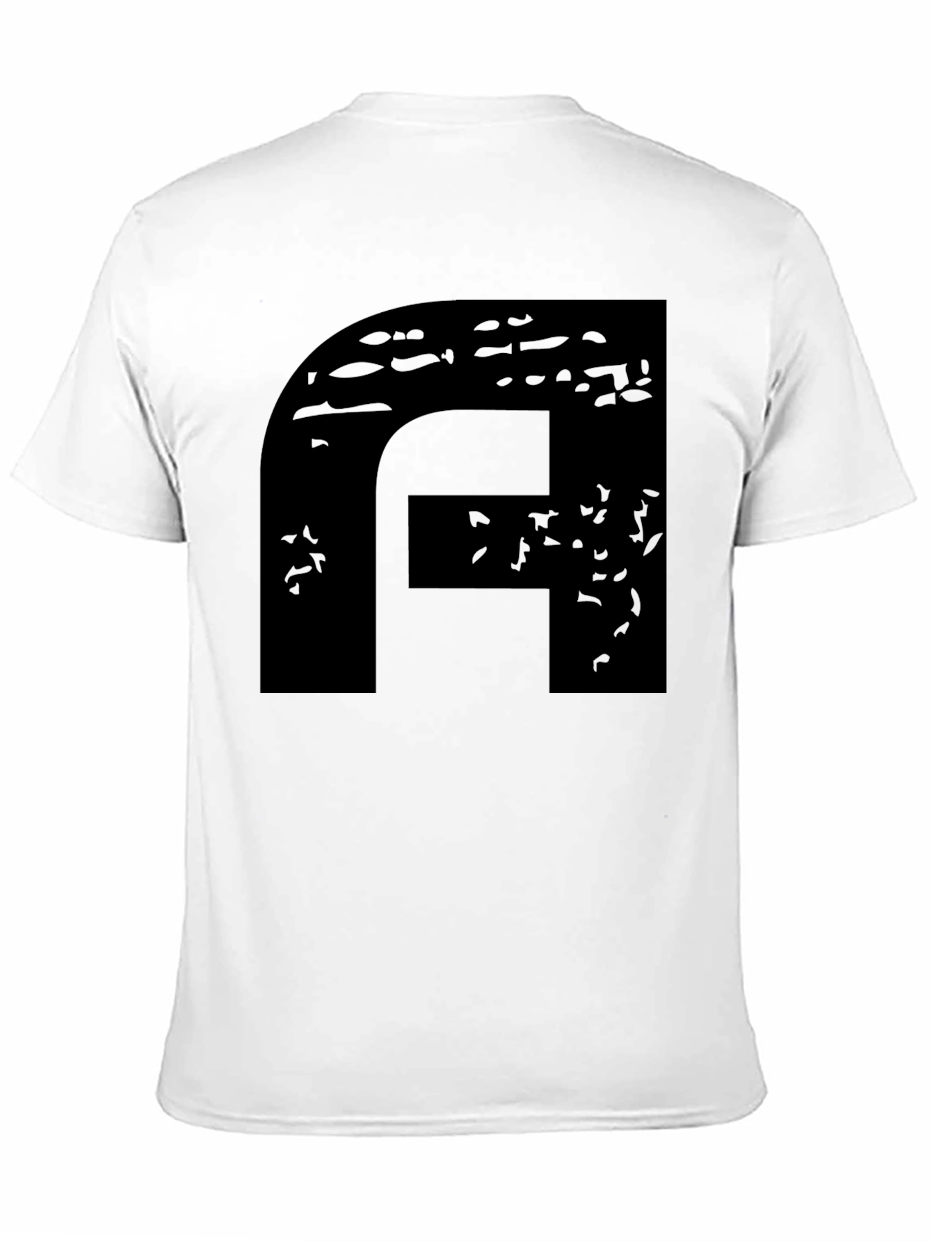 Modern Black Graphic Tee - Abstract F Design