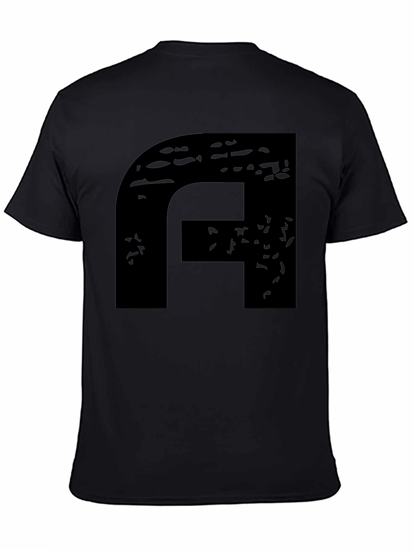 Modern Black Graphic Tee - Abstract F Design