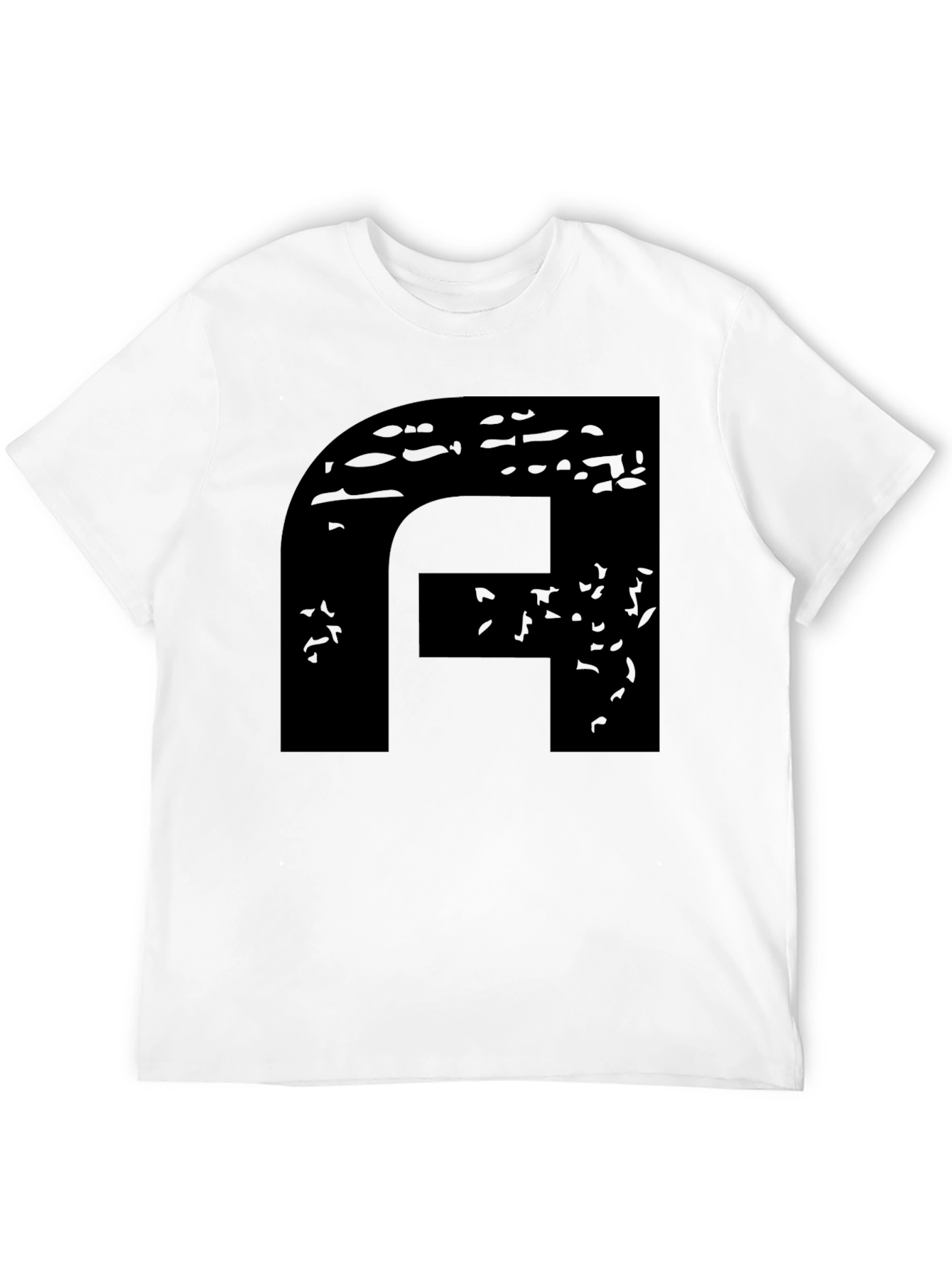 Modern Black Graphic Tee - Abstract F Design
