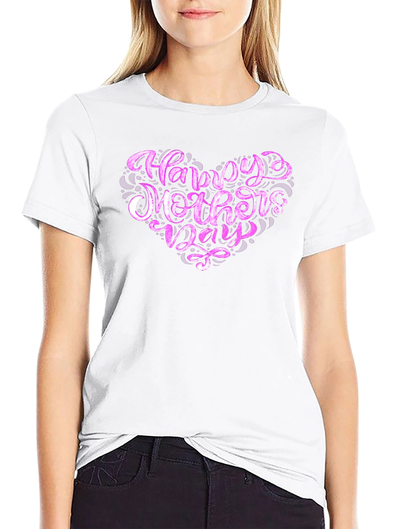 Happy Mothers Day Graphic Tee - Black