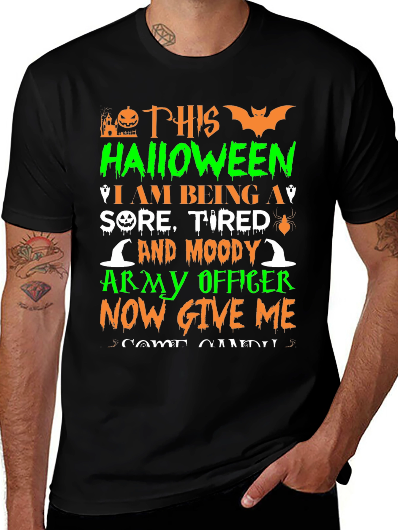 Humorous Halloween Army Officer T-Shirt