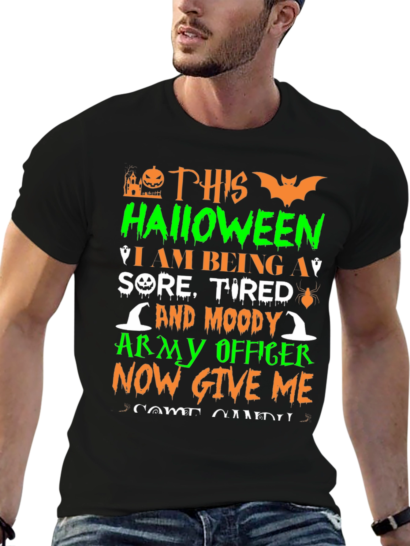 Humorous Halloween Army Officer T-Shirt