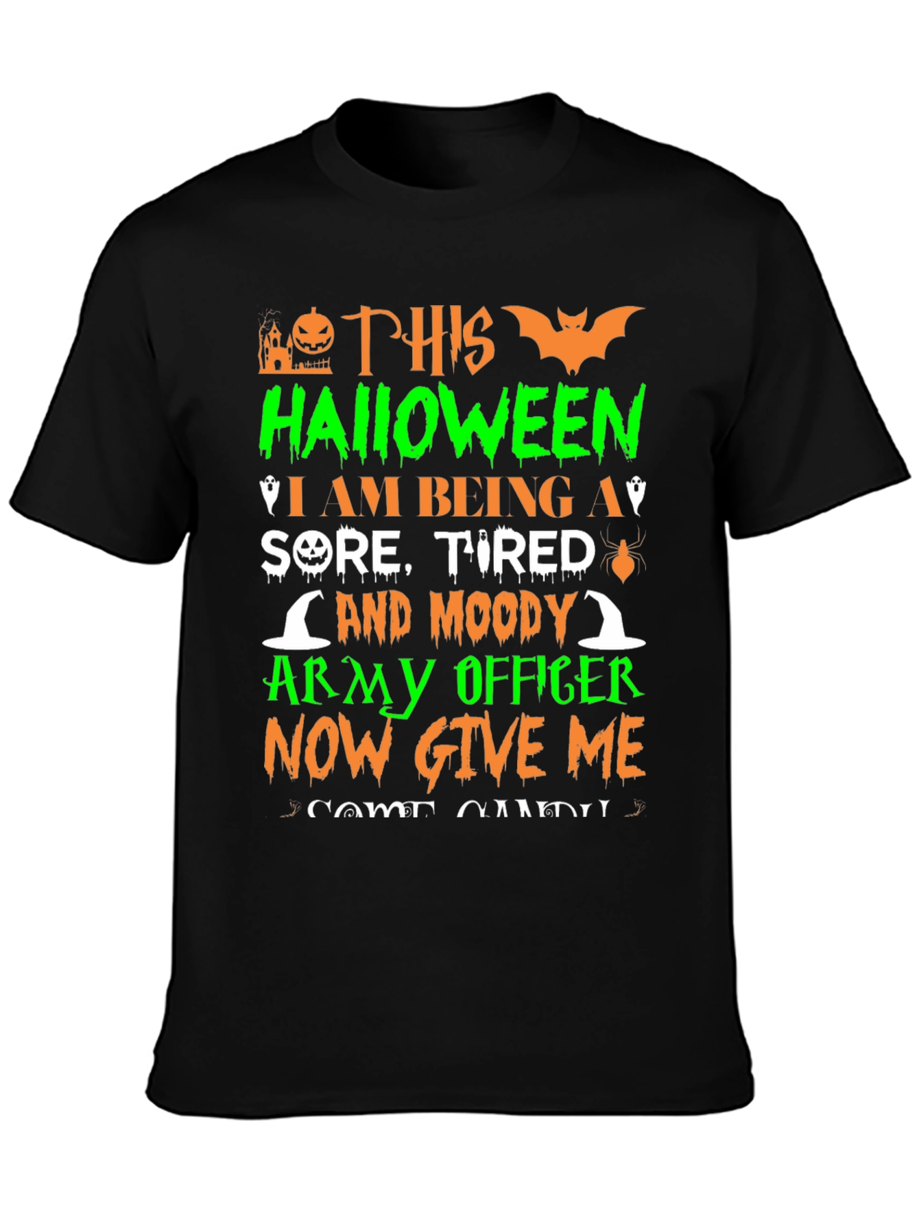 Humorous Halloween Army Officer T-Shirt