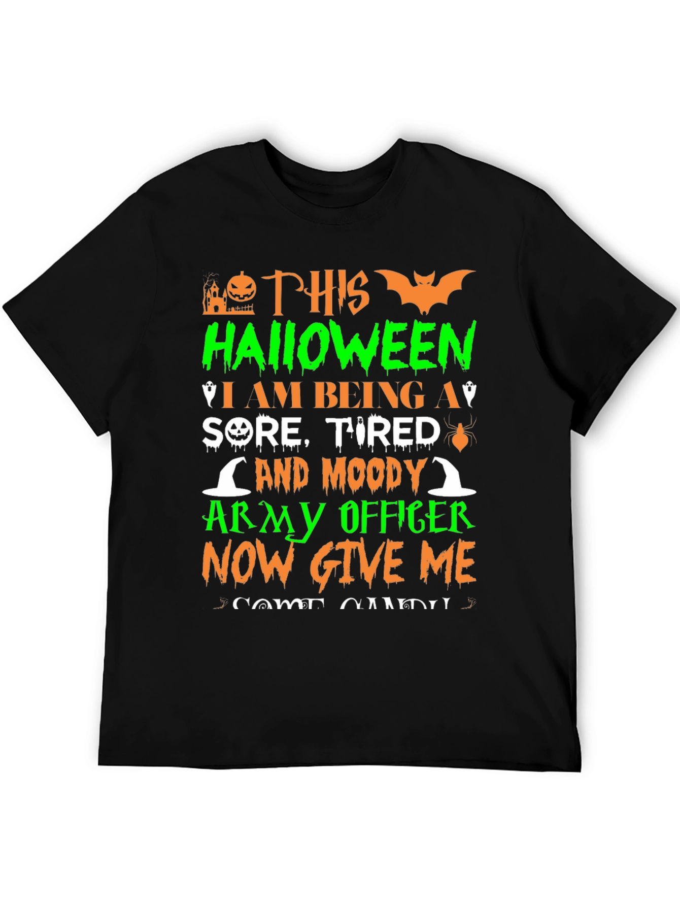 Humorous Halloween Army Officer T-Shirt