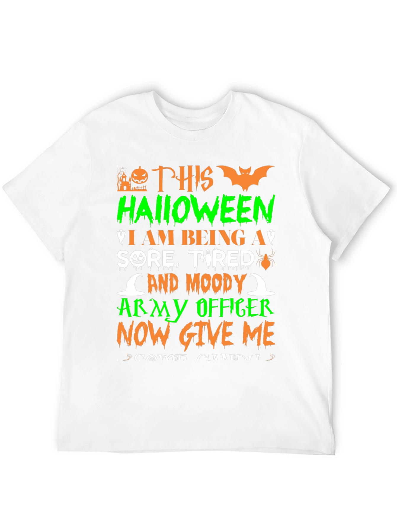 Humorous Halloween Army Officer T-Shirt