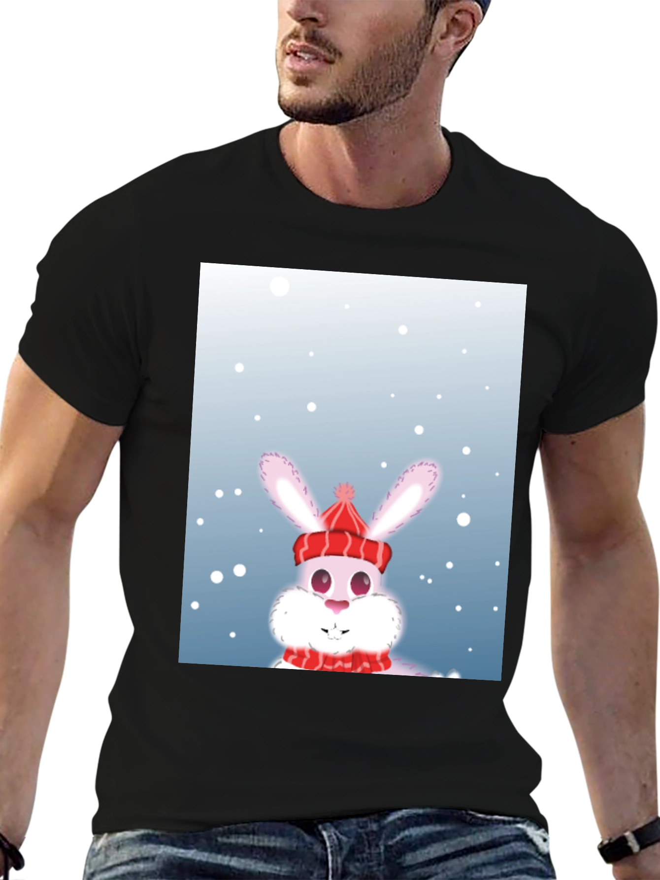 Winter Bunny T-Shirt - Festive Holiday Apparel