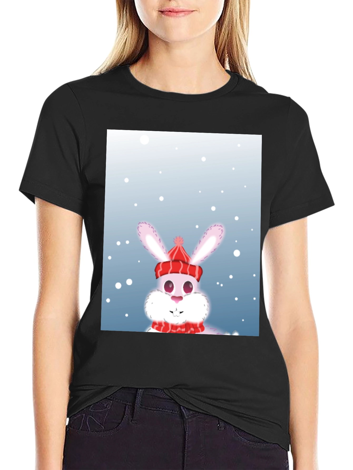 Winter Bunny T-Shirt - Festive Holiday Apparel