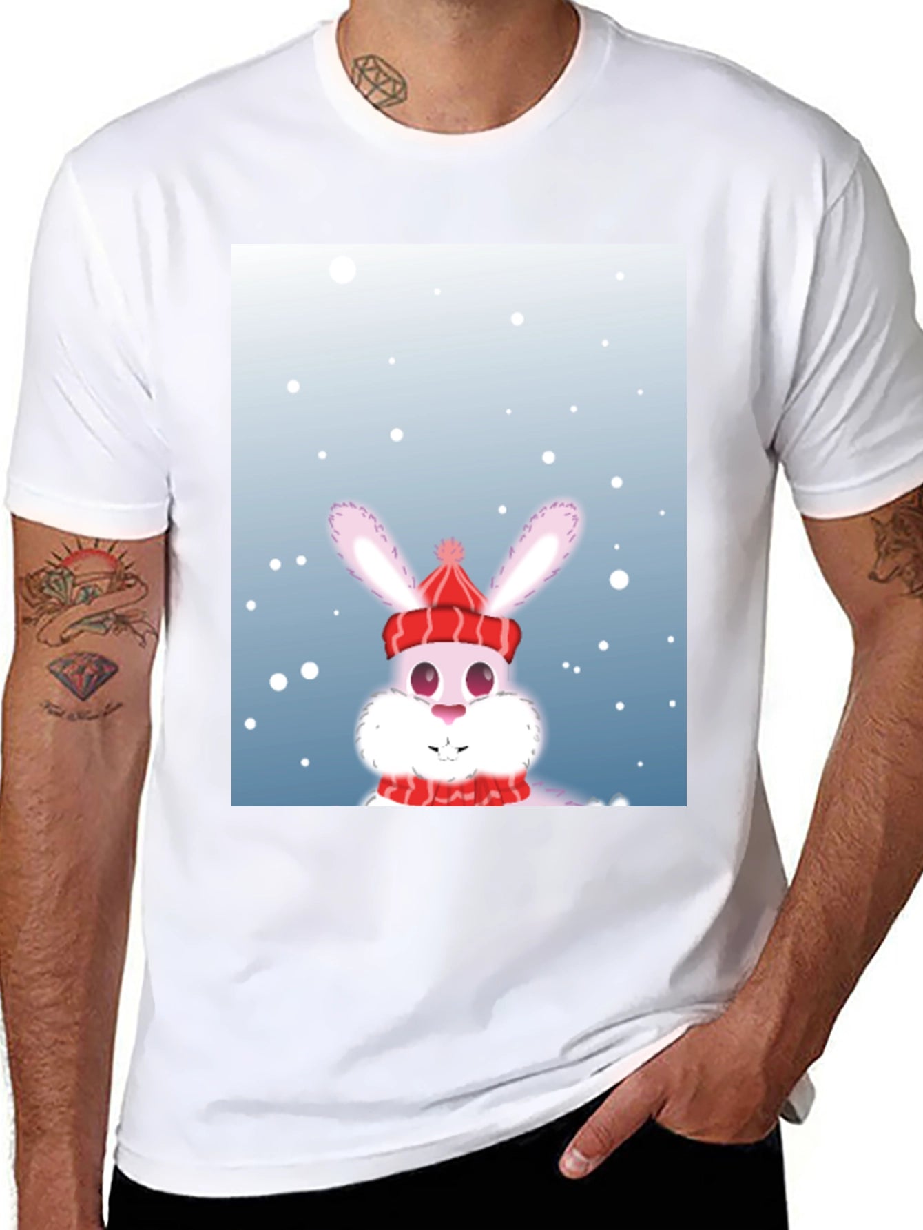 Winter Bunny T-Shirt - Festive Holiday Apparel