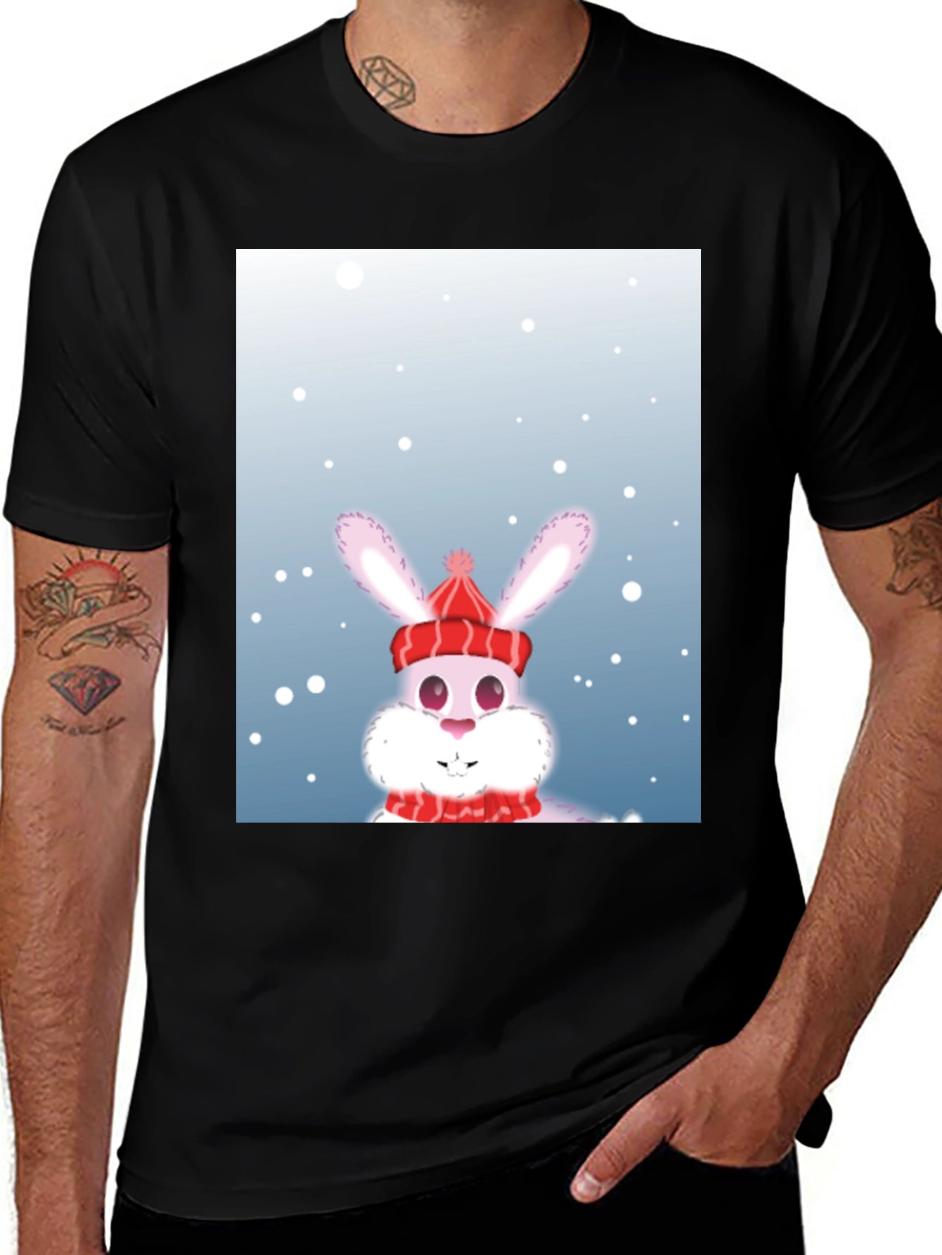 Winter Bunny T-Shirt - Festive Holiday Apparel