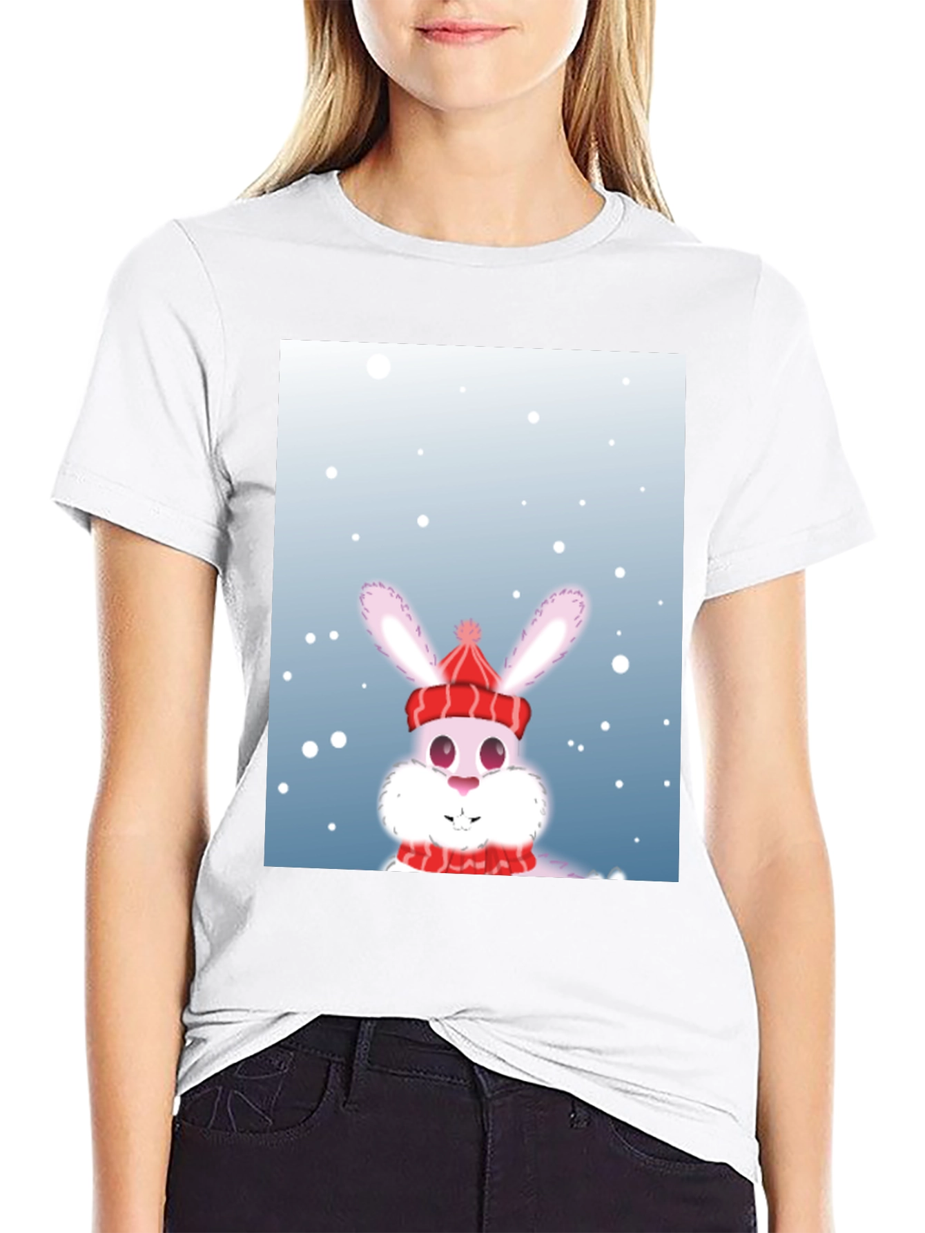 Winter Bunny T-Shirt - Festive Holiday Apparel