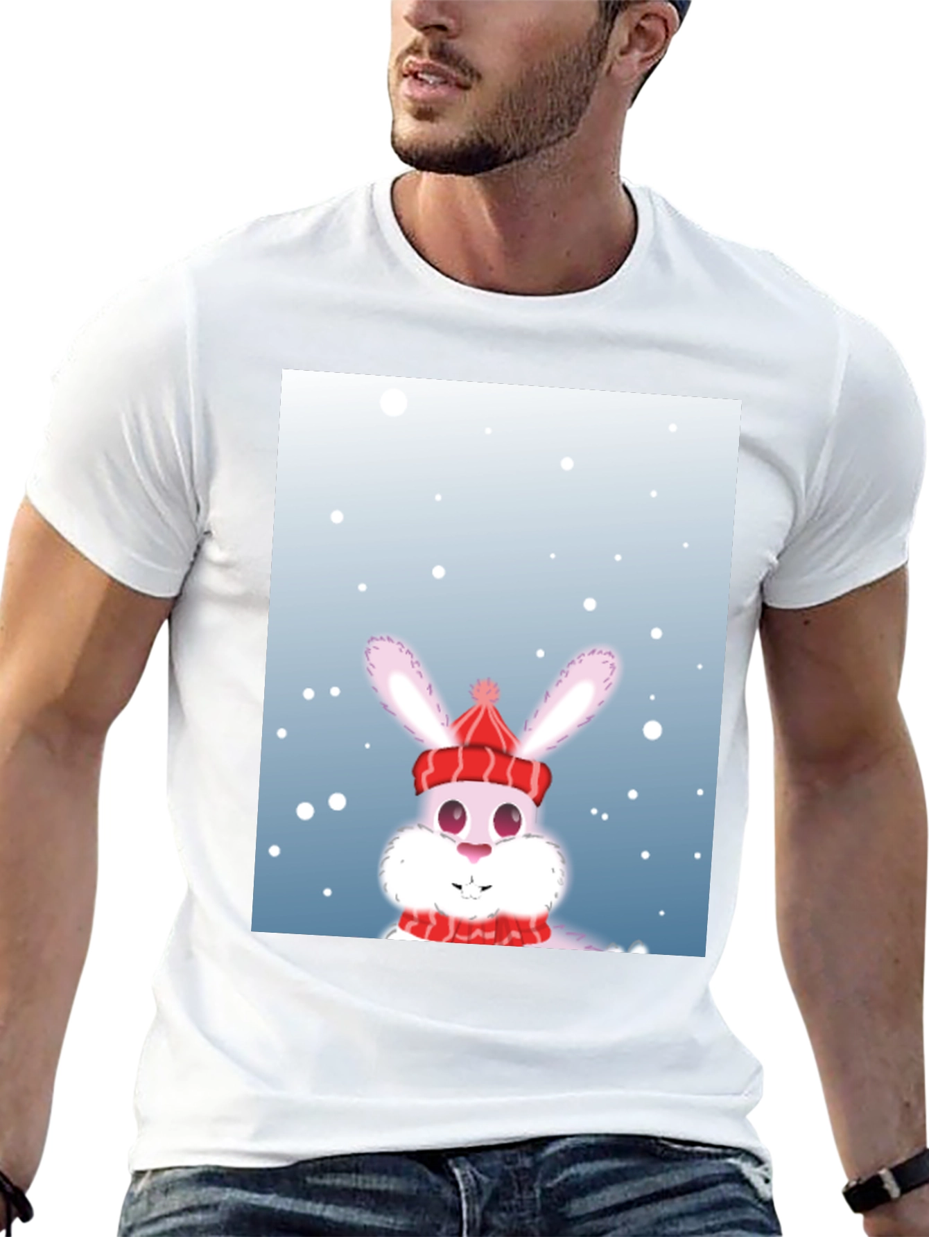 Winter Bunny T-Shirt - Festive Holiday Apparel