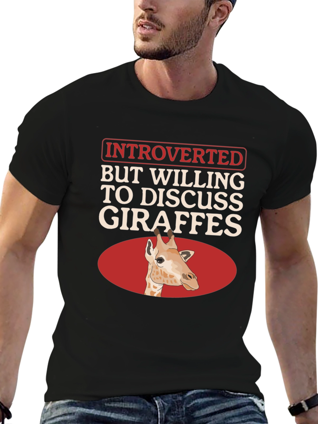 Introverted Giraffe T-Shirt - Unique Animal Lover Tee