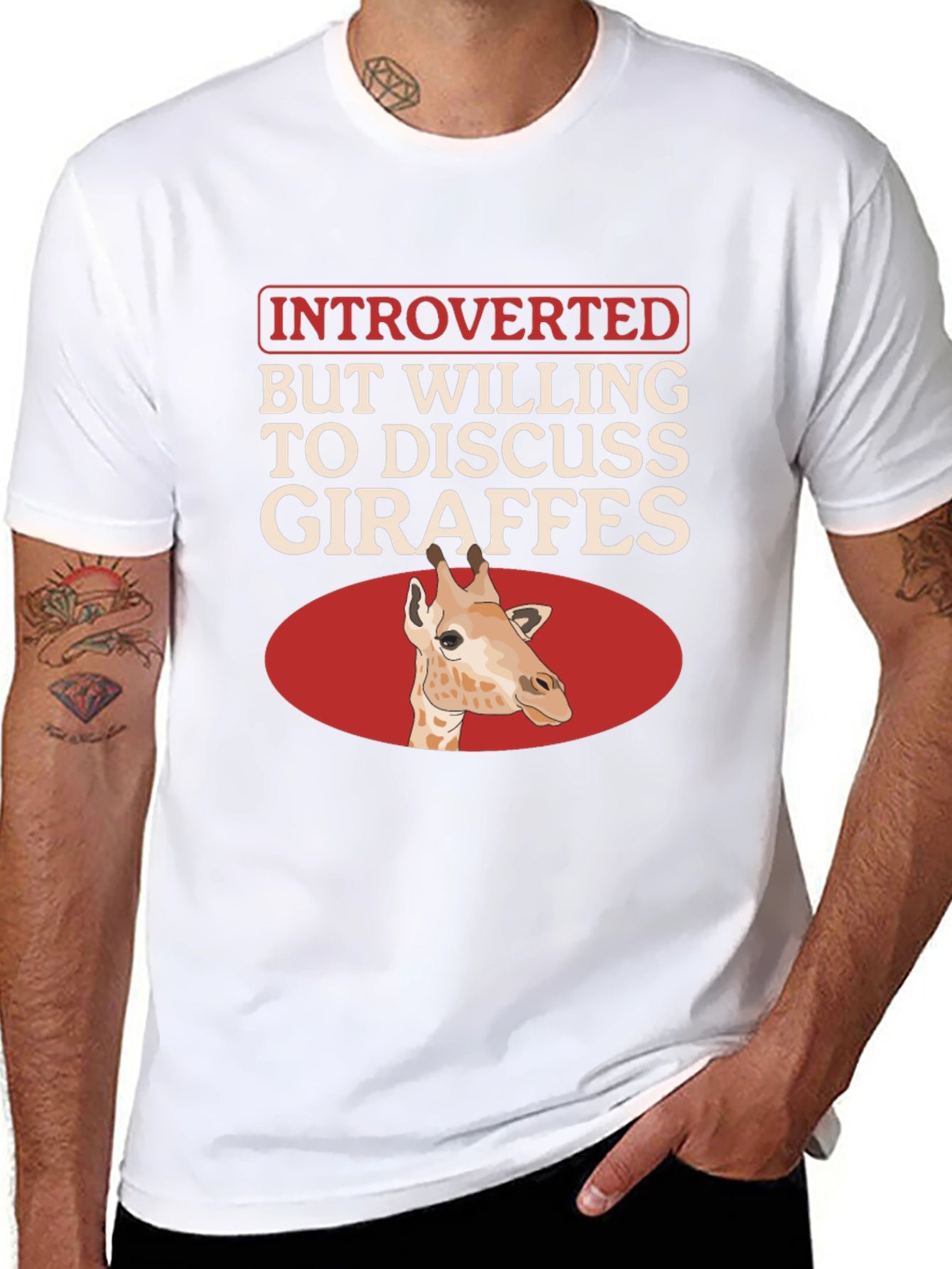 Introverted Giraffe T-Shirt - Unique Animal Lover Tee