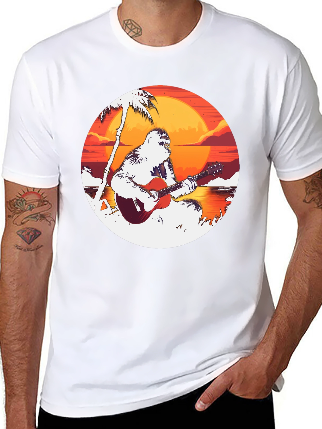 Ape Guitar Sunset Black Tee