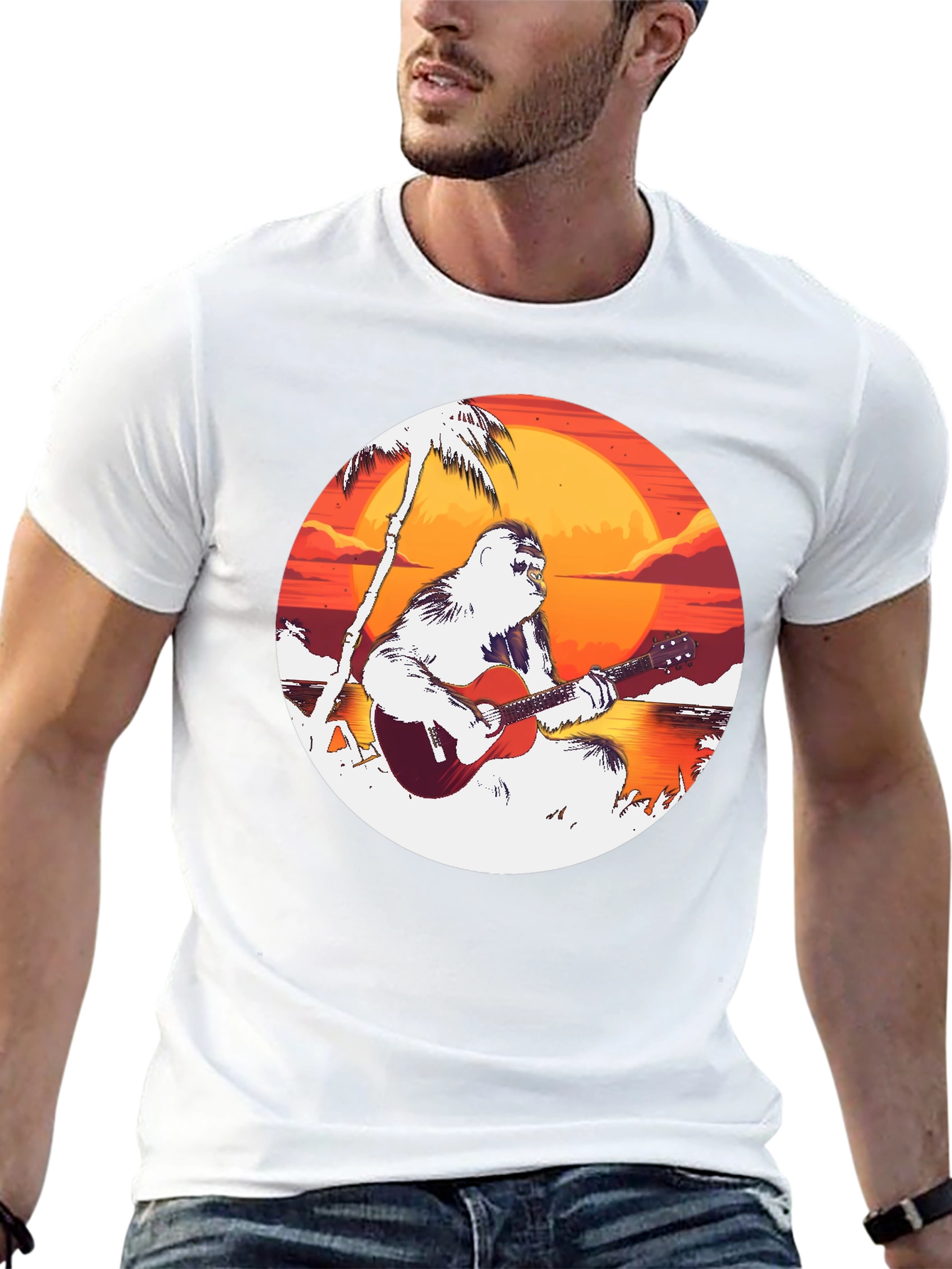 Ape Guitar Sunset Black Tee