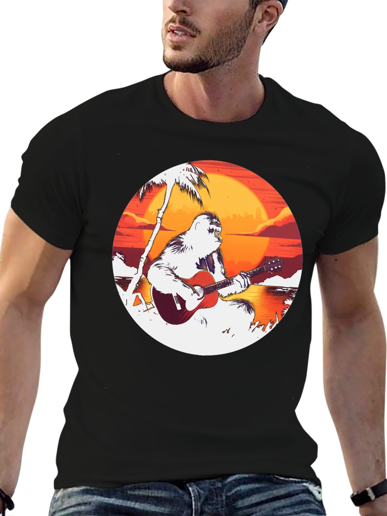 Ape Guitar Sunset Black Tee
